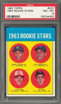 1963 Topps #537 Pete Rose Rookie Card – PSA NM-MT 8 